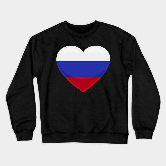 Russia Flag Heart Crewneck Sweatshirt by SunburstGeo